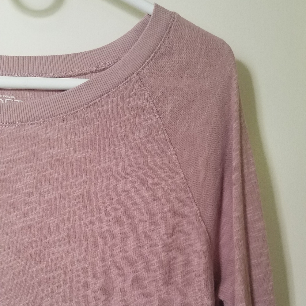 Mauve Ann Taylor Loft Long Sleeve T-Shirt